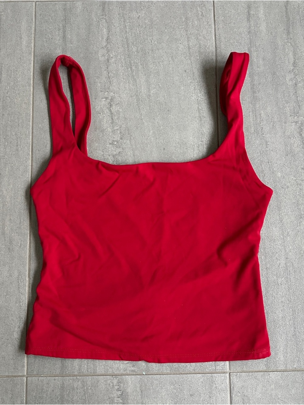 Garage Red Square-Neck Tank Top With Open Back